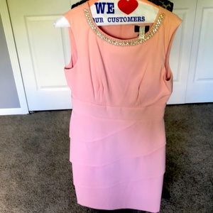 Connected Apparel pink w/beaded collar, sleeveless